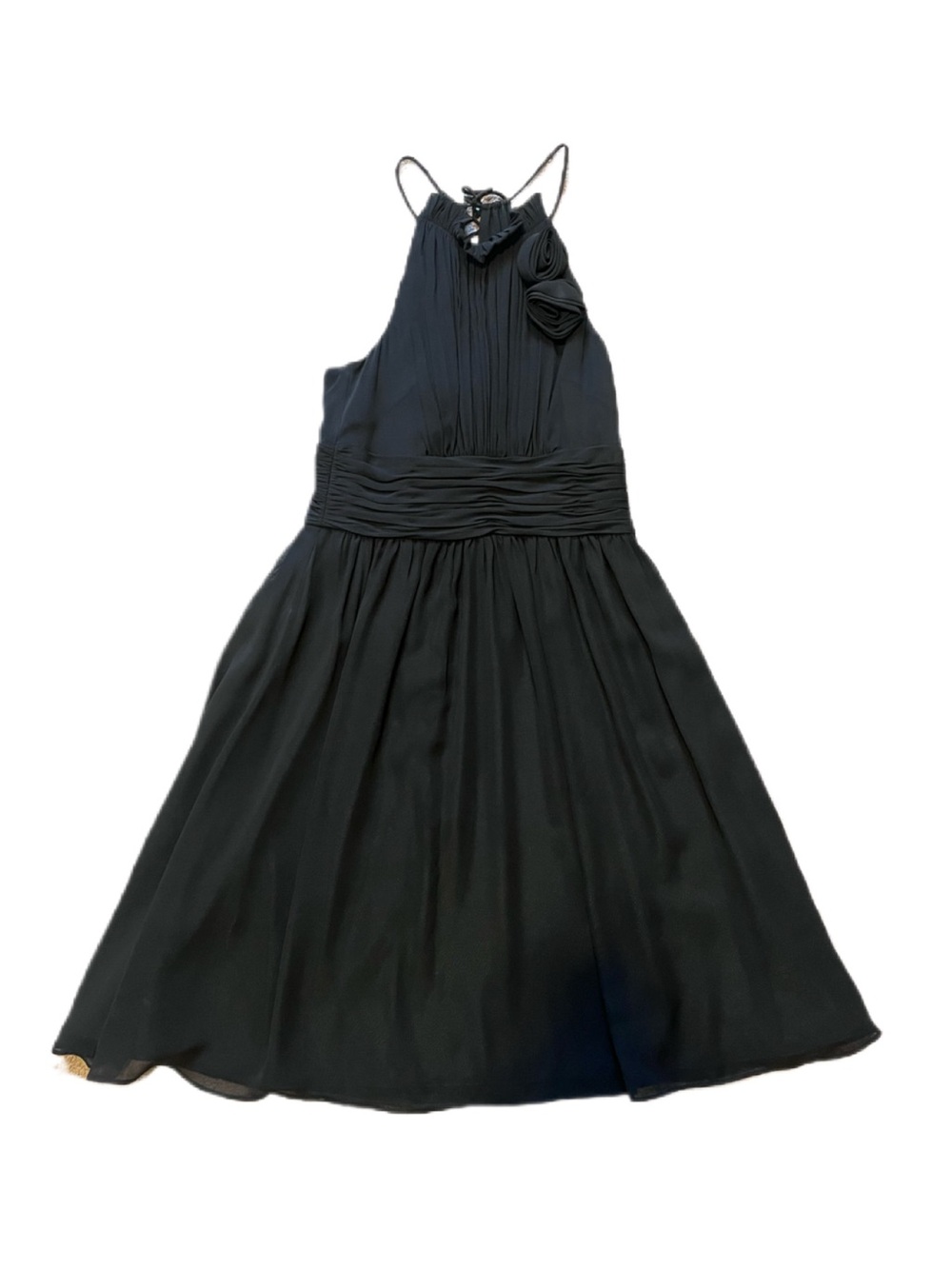 White House Black Market Women’s Halter Dress with Rosettes